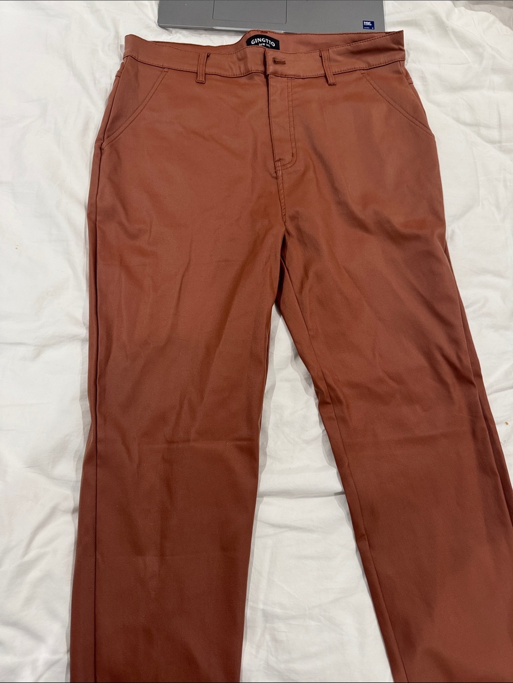 Men's Rust Brown Stretch Chino Pants